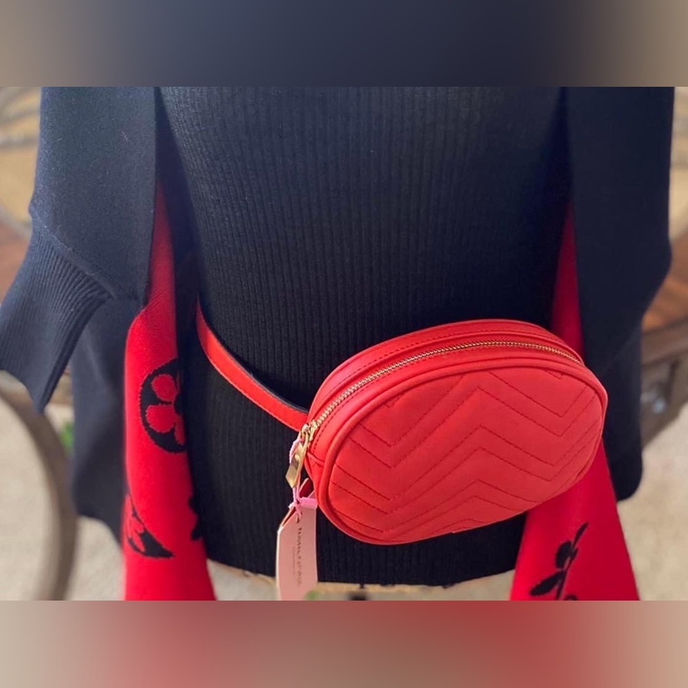 A Beautiful Red Soft Faux Leather Waist Bag